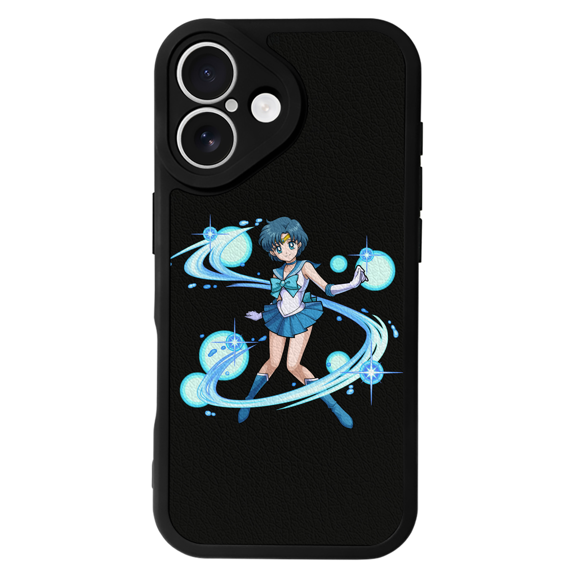 （画像用） 美少女戦士セーラームーン 水野 亜美 みずの あみ Sailor Moon Mizuno Ami 【iPhone 16シリーズ対応】シリコンスマホケース（レザー調） 材質：シリコン